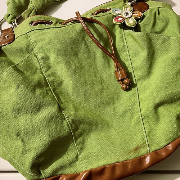 Croft & Barrow Vintage Ultra Colorful Large Shoulder Bag. Canvas Leather Purse. - Picture 13 of 16